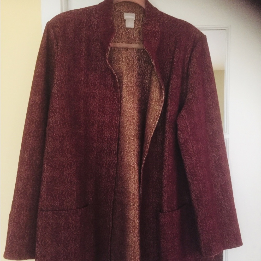 3/4 jacket/blazer RASPBERRY & GOLD beautiful XL